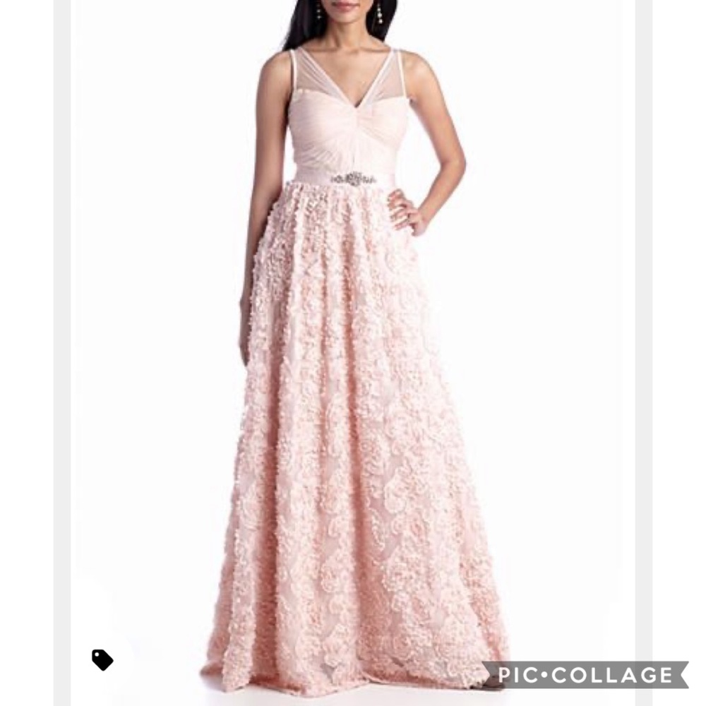 Adrianna-Papell floral embroidered illusions gown - Picture 1 of 12
